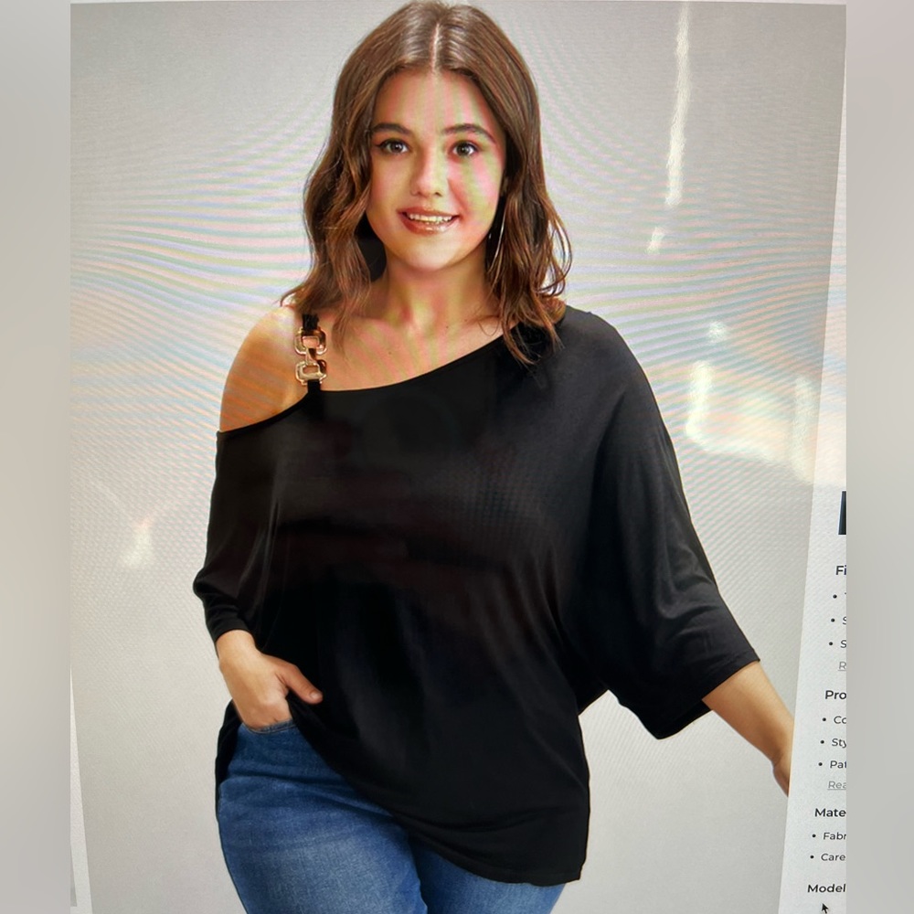 Dolman sleeve one shoulder modal tshirt size 14-16/1x
